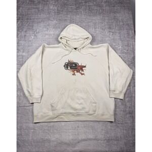 Vintage Y2K Sweatshirt Mens XL White R2 Randy Dragon Hip hop Skater Hoodie